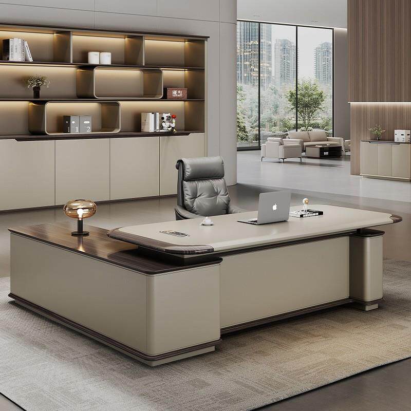 办公桌老板桌轻奢高级感总裁领导大班台简约现代总经理桌椅组合