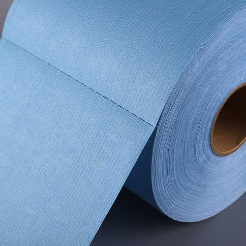 批发除尘蓝白色纸工业现货卷纸吸水厂家发大擦拭纸吸油速无尘压花