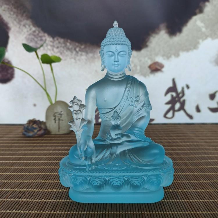 古琉璃师佛摆hkbj0009药师琉璃光如来七法佛像药家件居摆设供养厂