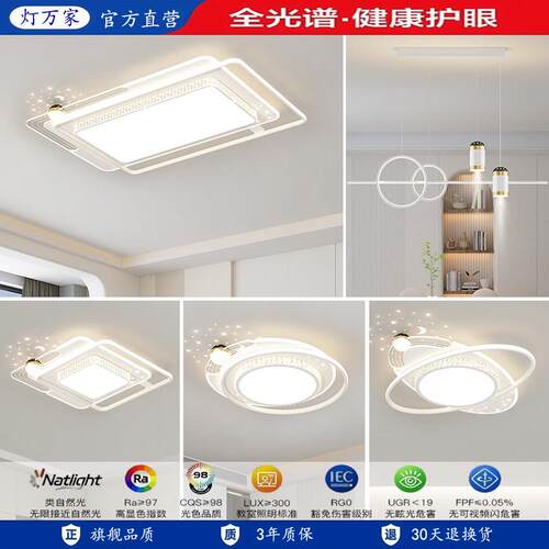 客厅主灯具全屋套餐组合2024新款现代简约大气广东中山卧室吸顶灯