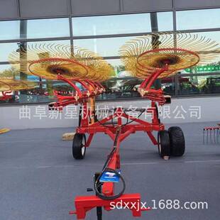 四轮拉机牵引式玉米秸秆圆形指盘式搂草机圆盘搂牧草机器搂草机
