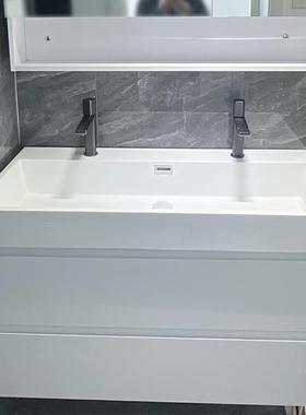 浴室柜人造石可丽耐一体盆大水槽哑光盆双人洗脸洗漱台708090100