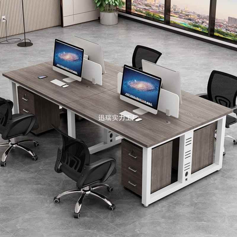 简约职公桌员工电员脑桌公桌椅组合2办/4/EBS6人屏风办工作位卡座