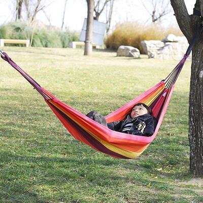 Single Wide Thick Canvas Hammock Outdoor Camping Backpackagi