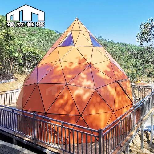 瑞立帐篷新品桃形玻璃屋四季通用民宿阳光房露营基地豪华酒店帐篷