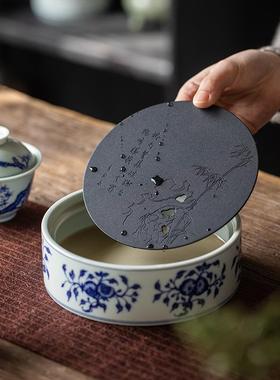 盖仿古青釉19151里高红端储水壶承花干泡台养壶垫茶承壶托碗底茶