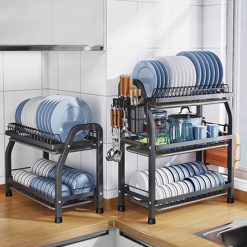厨房用品置物架家用碗碟筷子刀叉收纳架碗盘沥水架台面晾碗架