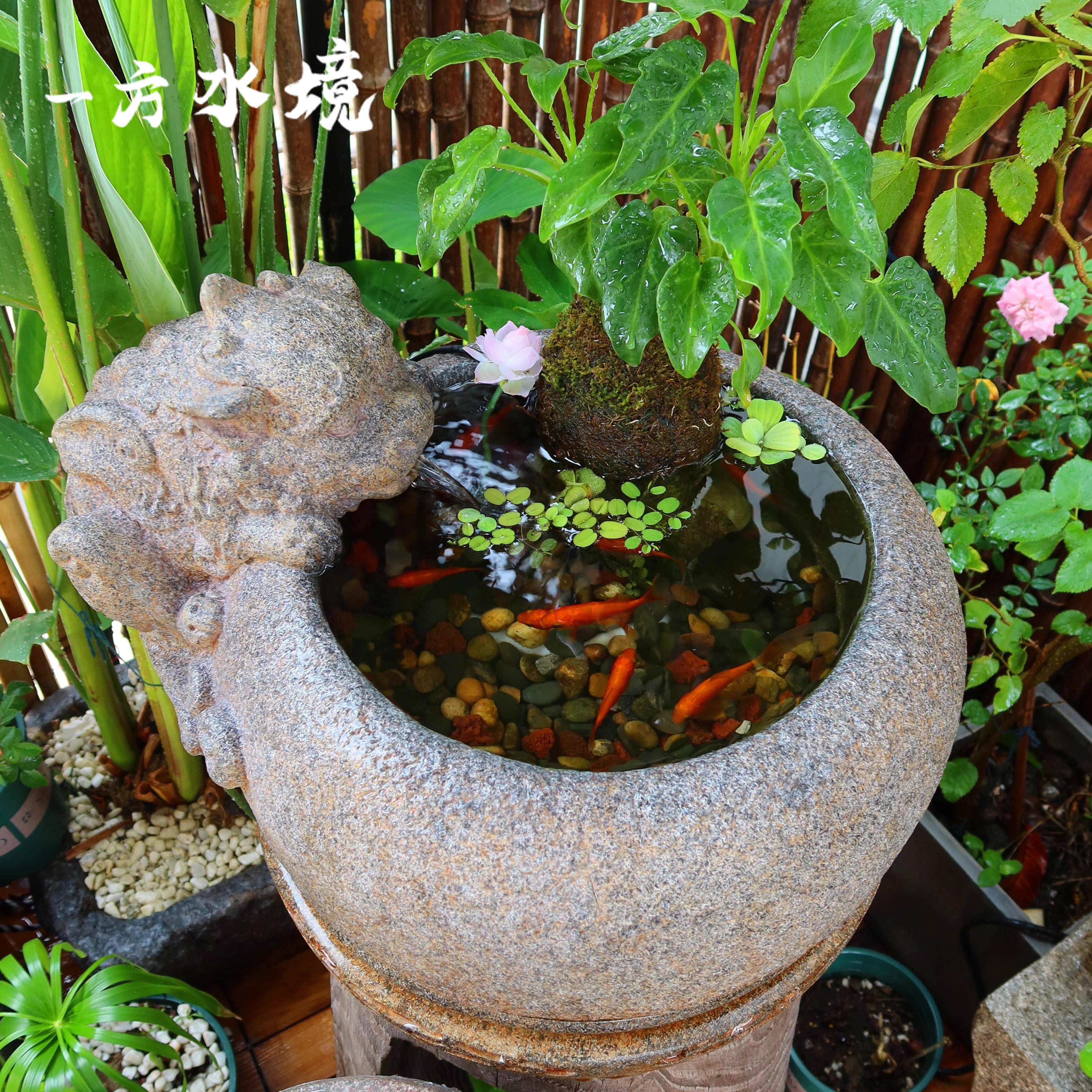 中式招财流水摆件貔貅喷泉造景鱼池茶室桌面循环水景观客厅装饰品