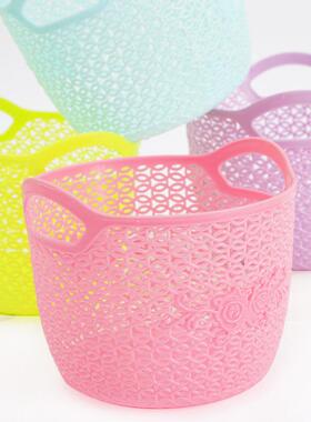 Multicolor Desktop Storage Baskets, Plastic Organizer Basket