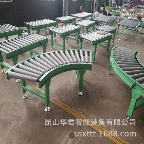 仓储物流输送机械U型转弯滚筒对接可搭配顶升移栽转弯滚筒输送