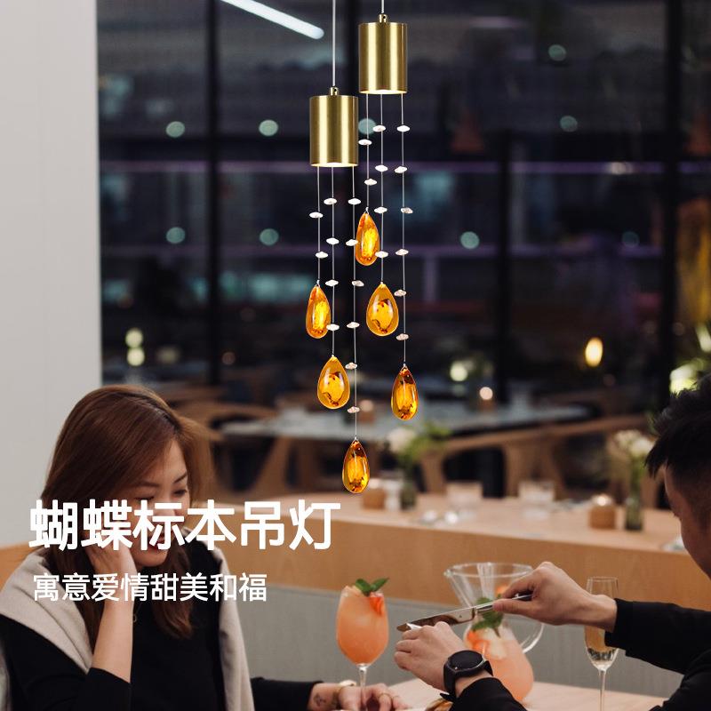 床头小吊灯简约吊线灯琥珀蝴蝶蜜蜂蝎子昆虫大厅灯客厅餐厅床头灯