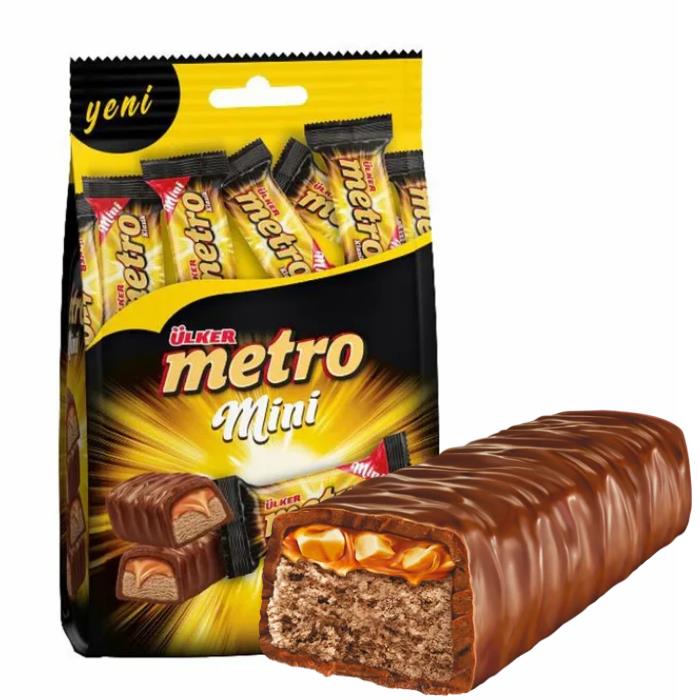 ULKER metro mini土耳其进口优客软糖夹心巧克力进口小零食102g