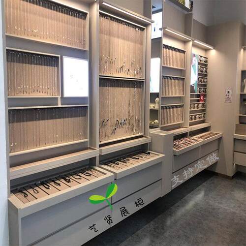 饰品店小装发饰品柜耳环项炼展示柜精品货柜整店设计木质烤漆货架