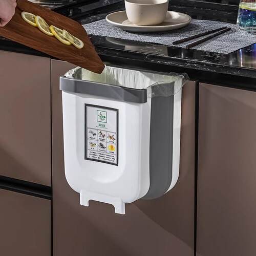Wall-mounted kitchen trash bin for home cabinet doors, creat