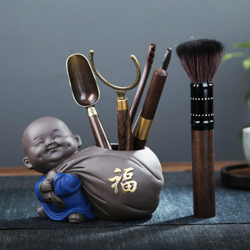 茶道六君子泡茶工具大全套装茶刀茶夹茶刷勺喝茶用品功夫茶具配件