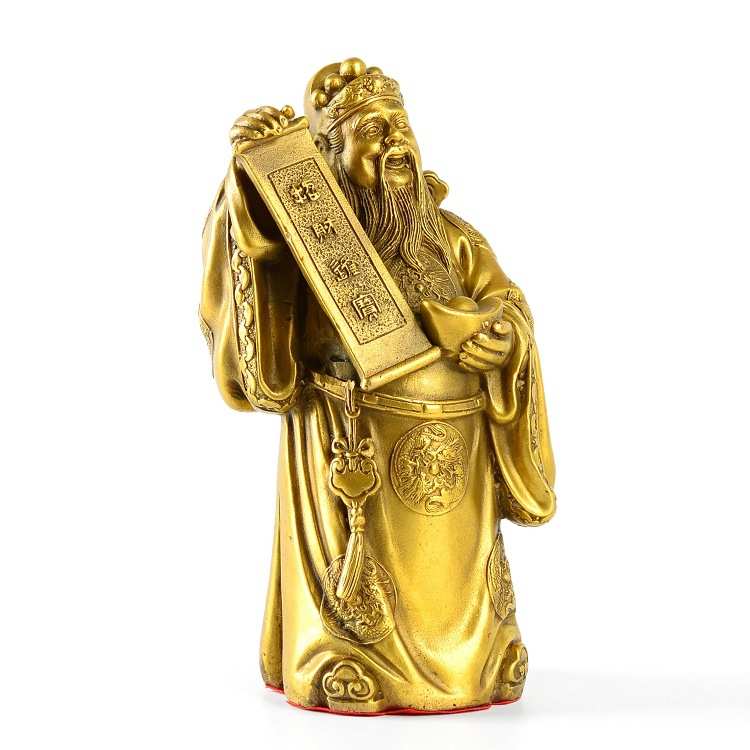 批发精工 铜财神爷文财神财帛星君财神像铜摆件饰品黄铜器