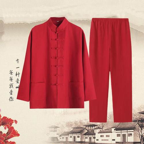 高档夏季棉麻太复古中国长风短袖唐装男女茶禅道居士八段锦练功极