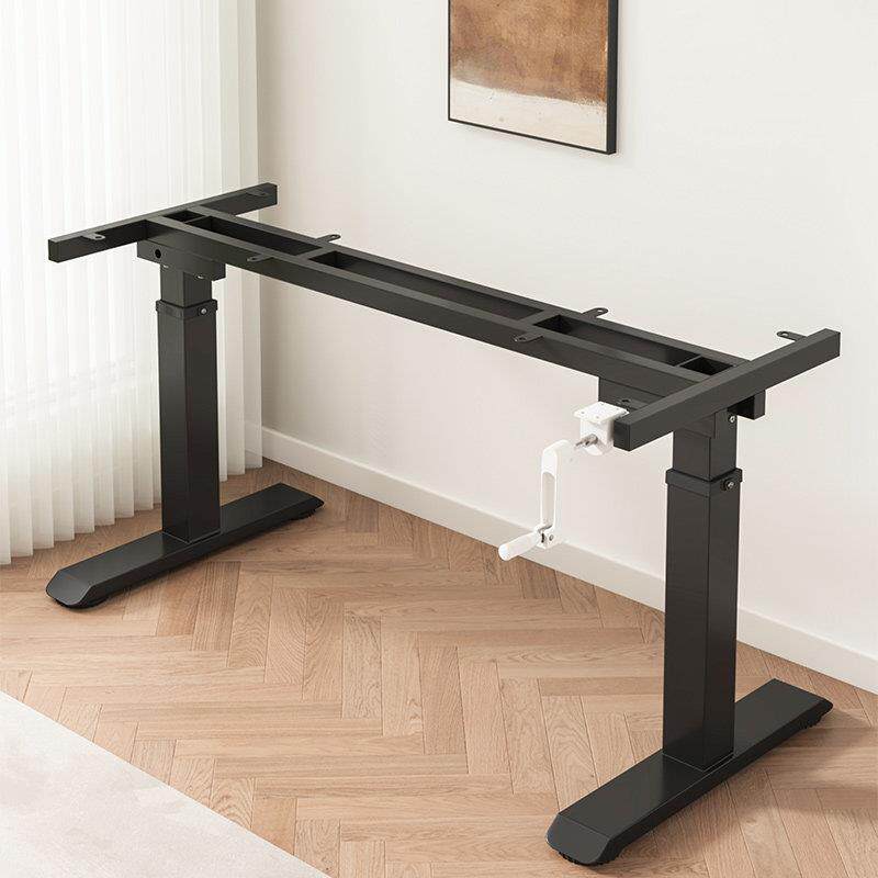 手摇升降桌腿支架书桌电脑桌腿支撑架铁艺加粗加厚可调节办公桌腿