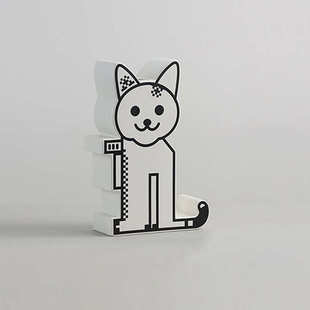 卡通造型狮子花瓶机器人小猫陶瓷花瓶猫咪花瓶花器样板间创意摆件