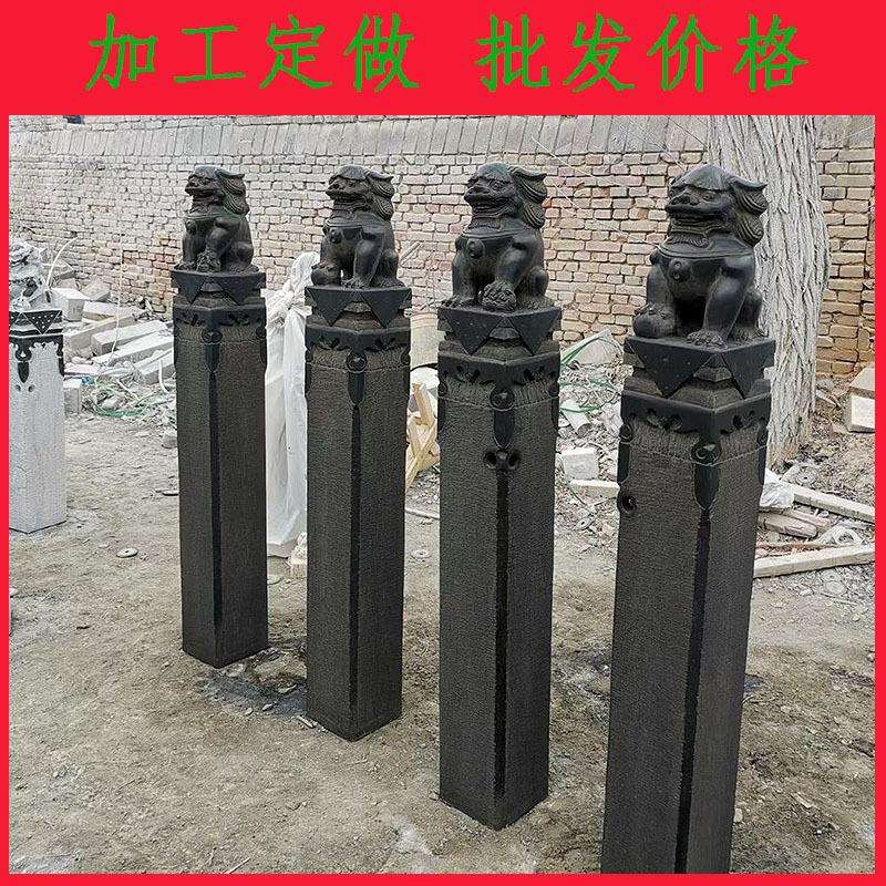 青石仿古拴马桩做旧石雕狮子貔貅厂家石柱庭院室内装饰摆件栓马柱