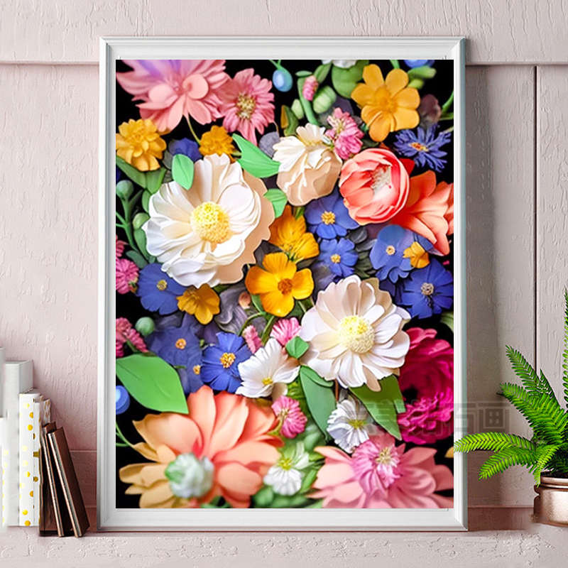 满钻5D钻石画繁花钻石绣手工DIY十字绣现代唯美花卉点贴钻画卧室