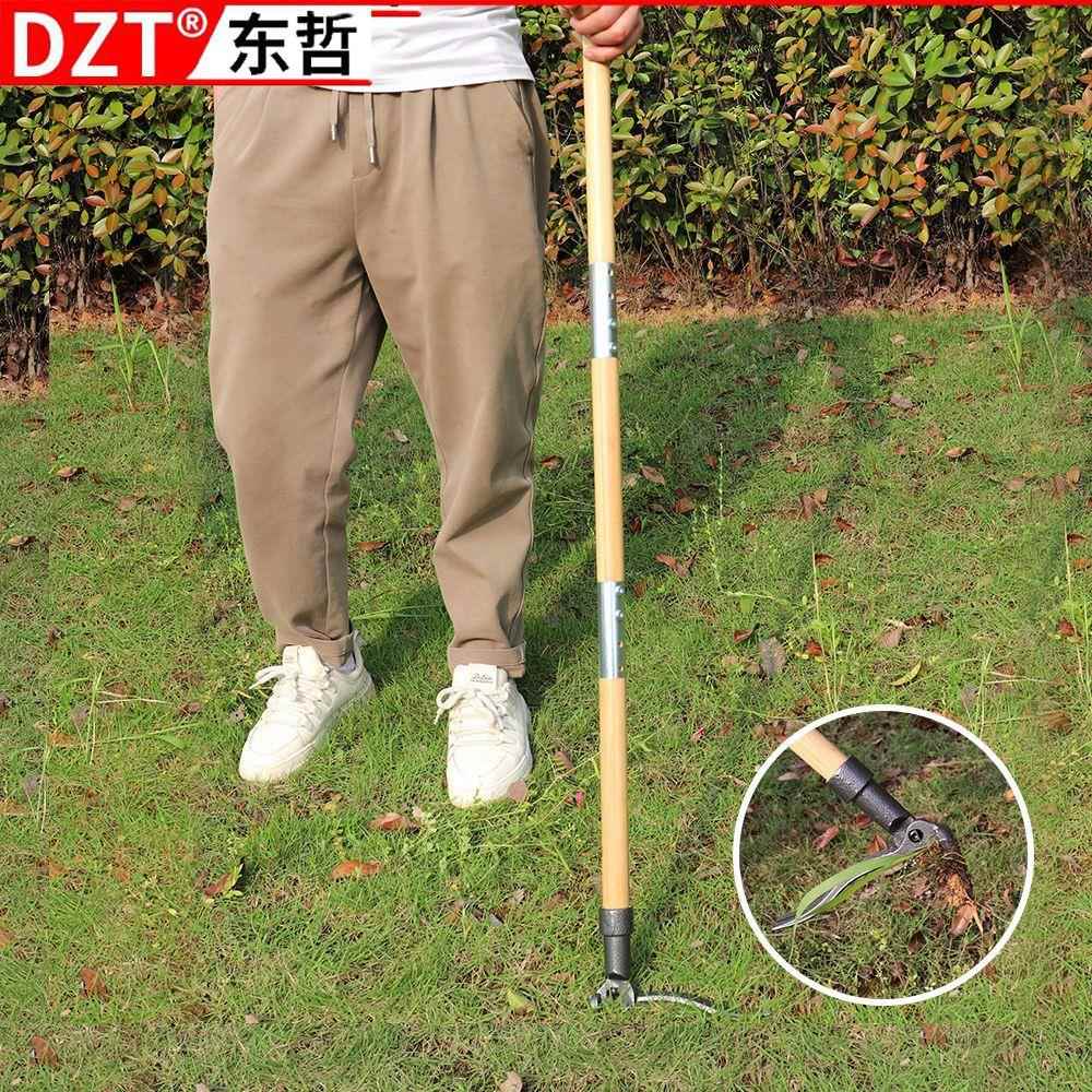 新型站立式拔草器除草器 起根器手动免弯腰起根铲夹子 木柄除草器