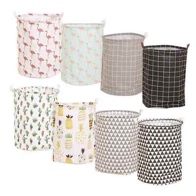 1pc Folding Laundry Basket Round Storage Bin Bag Large Hampe