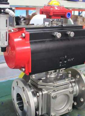 不锈钢气动三通球阀Q45F-150lb00LB0416L气动三通球阀四