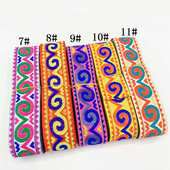 汝蝶3.3cm民族花边电脑提花织带苗族少数民族服装 辅料涤纶线花边