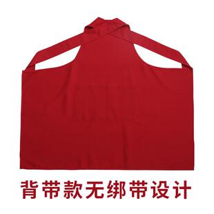 直销新款制作背带围裙卡丹皇布料防污一次性广告定制印logo可印字