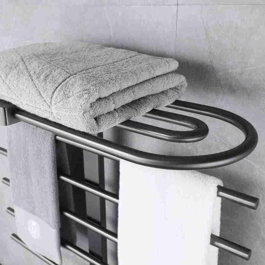 电热智能毛巾架消毒烘干卫生间浴室浴巾架不锈钢碳纤维加热置物架