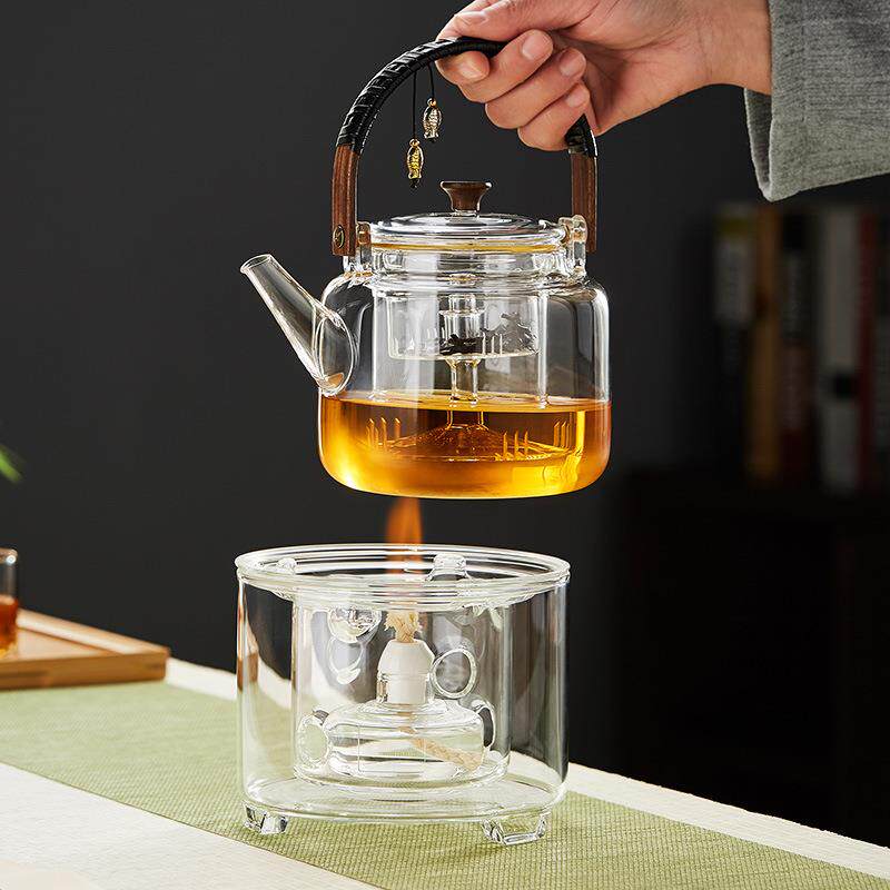 玻璃件茶壶加热底煮座酒精茶炉家用围炉明火烧壶ROT水茶具配用品