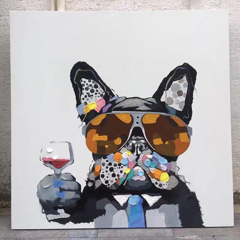 立体现代动物纯手工手绘画创意油画挂餐厅玄关沙发墙卧室装饰壁画图片