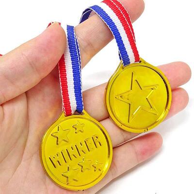 5/10/20pcs Children Plastic Gold Winner Award Medals Party F