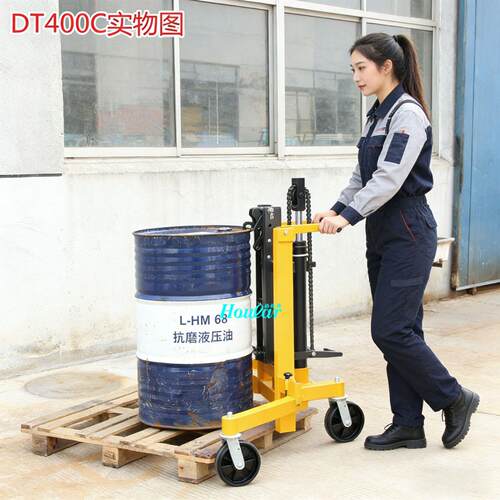 现货400kg油桶搬运车DT400C液压油手推车液压升脚踏式搬运车