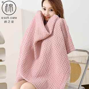 纯棉华夫格毛毯成人素色睡觉沙发盖毯100*150CM毛巾毯柔软舒适