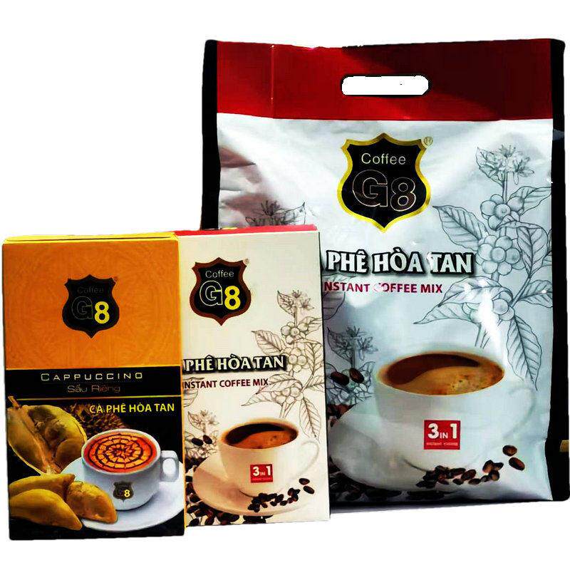 越南原装G8卡布奇诺榴莲味三合一速溶咖啡提神醒脑办公饮品防困