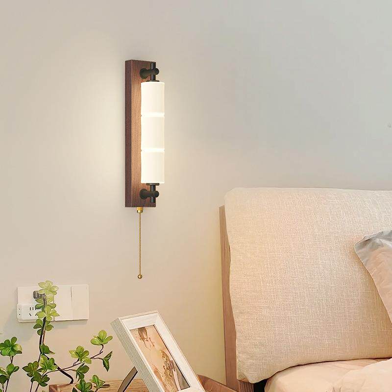 中古风卧室壁灯法式复古实木客厅过道走廊房间床头壁灯高级感墙灯