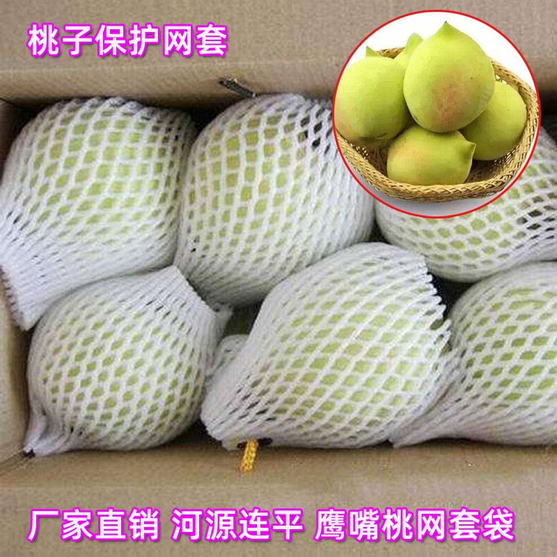 河源连平鹰嘴桃网套 水果保护网袋 果蔬运输减震防摩擦防护网套