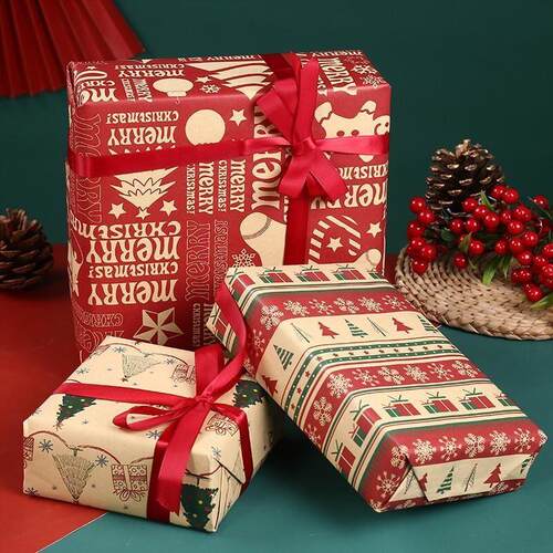 10Pcs 70x50cm Christmas wrapping paper Decoration Gift Wrap