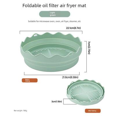 Silicone Mat for Air Fryer Round Foldable Liner Pad