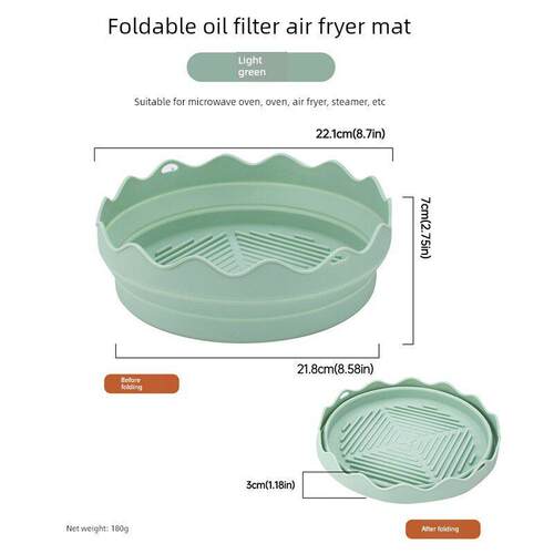 Silicone Mat for Air Fryer Round Foldable Liner Pad