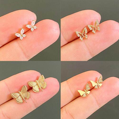 butterfly earrings female and earrings时尚耳环