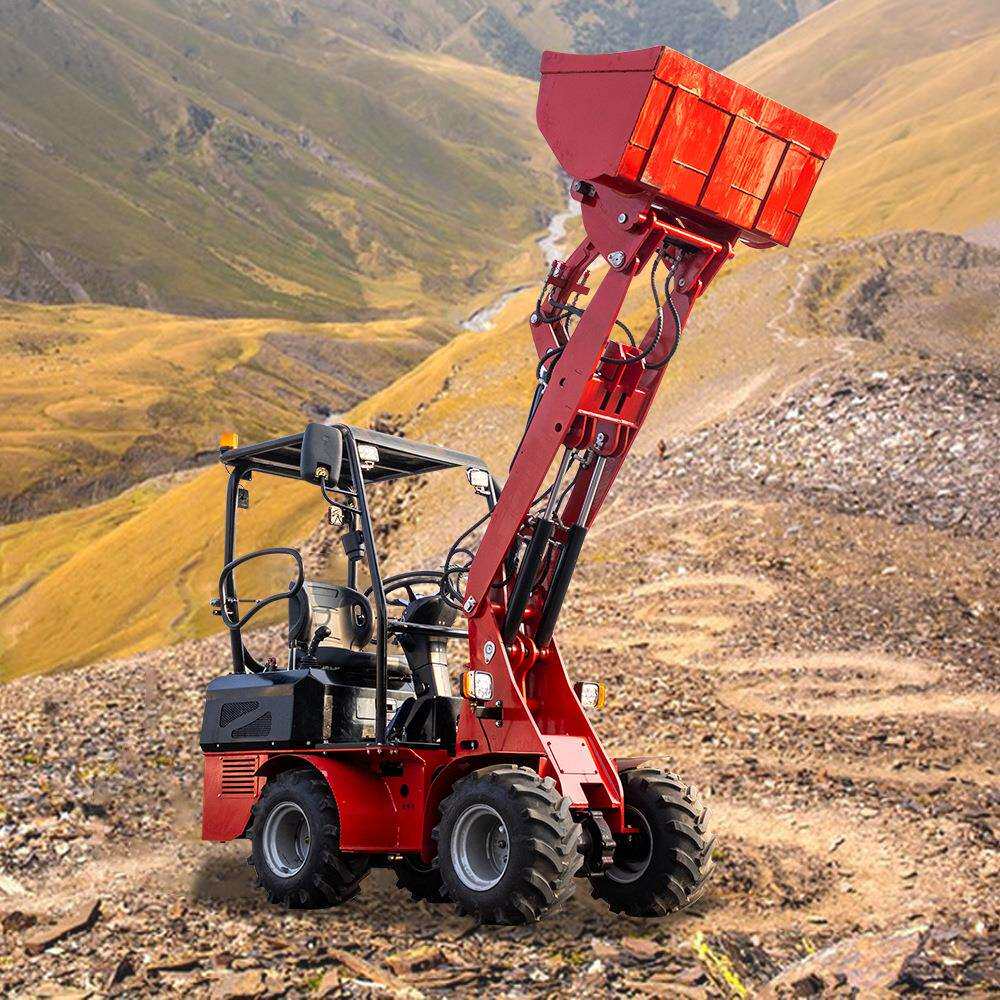 0.6吨轮式装载机前卸式多功能工程推土车农场搬运车出口欧美