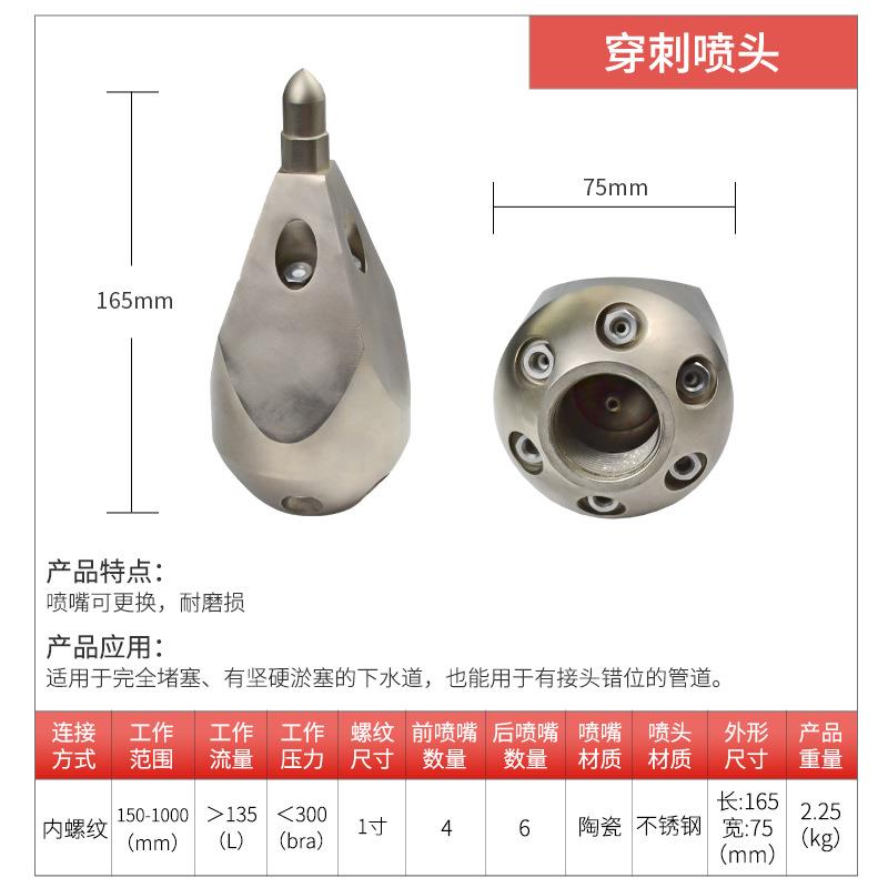 不锈钢高压水雷地老鼠穿刺喷水头市政管道清洗宝塔喷嘴不锈钢喷嘴