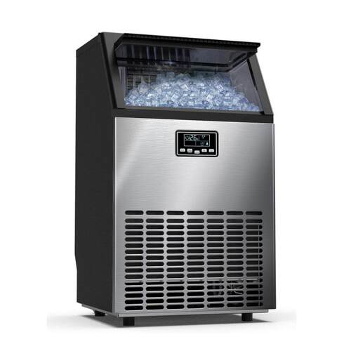 惠康智能商用制冰机55KG自动进水奶茶店酒吧方冰制冰机
