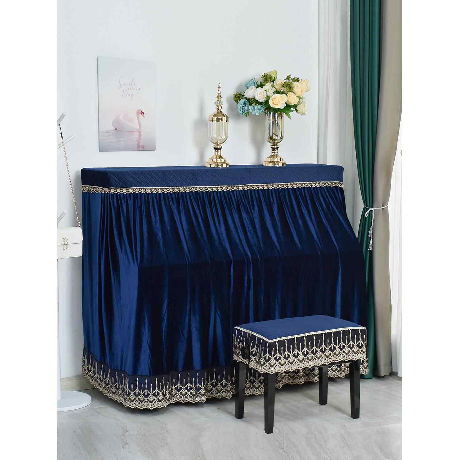 北欧风格钢琴罩高档加厚韩国弹力绒高档轻奢钢琴套防尘罩出口品质