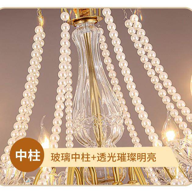 轻奢水晶吊灯新款法式客厅灯复古简约高档大气美式卧室餐厅灯饰