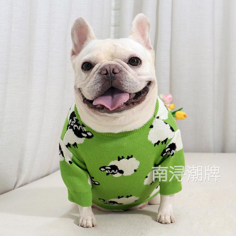 狗狗秋季衣服法斗毛衣巴哥衣服加厚保暖秋冬新品线衫卡通弹力