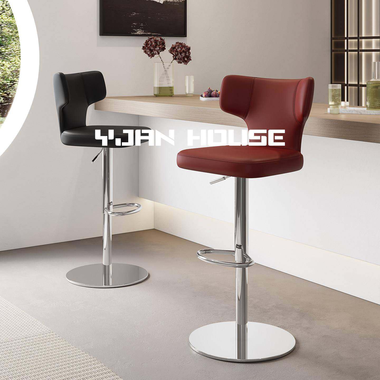椅见丨意式极简吧台椅家用客厅不锈钢岛台高脚椅旋转升降前台吧椅,住宅家具,家用高脚椅,淘宝优惠券,粉丝福利购,淘宝优惠卷